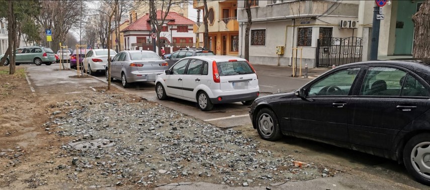 Panou parcare strada Mircea cel Bătrân, Constanța. Foto cu rol ilustrativ. Sursa foto: Primăria Constanța