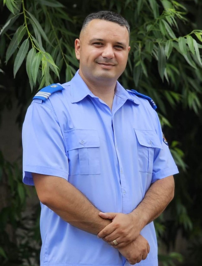 Mihai, ofițerul care a oprit tentativa de sinucidere. Sursă foto: Ministerul Afacerilor Interne