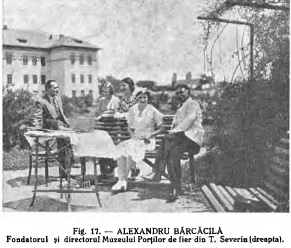 Alexandru Bărcăcilă, fondatorul și directorul Muzeului Porțile de fier din T. Severin (dreapta), 1935. Sursă foto: „Dunărea. Călăuză turistică“, de R.I. Călinescu 
