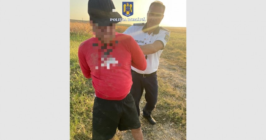 Un sofer beat si fara permis a fugit de politisti si s-a ascuns intr-un lan de porumb. Suspectul, retinut 