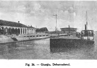 Giurgiu. Debarcadeul. Sursă foto: „Dunărea. Călăuză turistică“, de R.I. Călinescu 