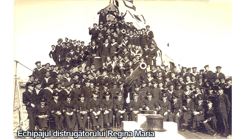 Echipajul distrugătorului Regina Maria. Sursa foto: Colecția Marian Moșneagu