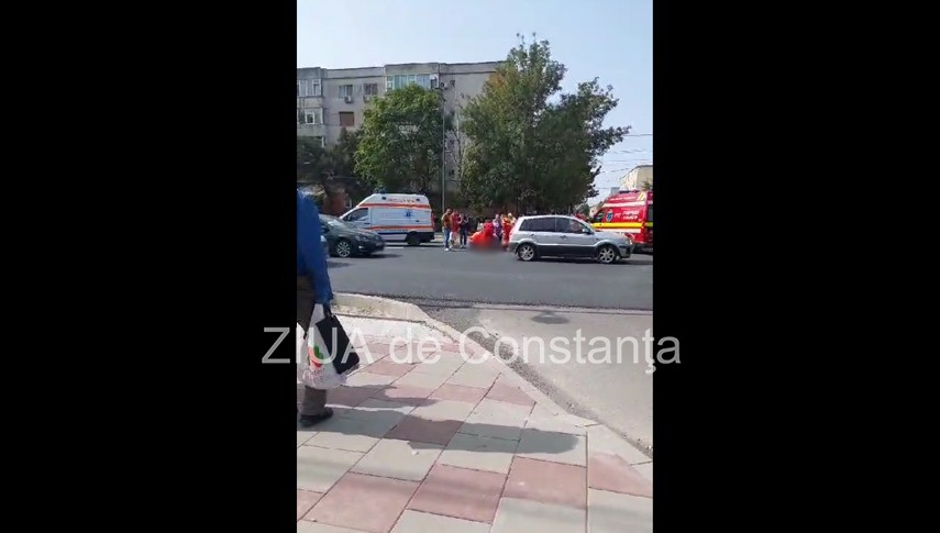 Accident in Constanta!  O motocicleta si o masina, implicate in incident (FOTO+VIDEO)   