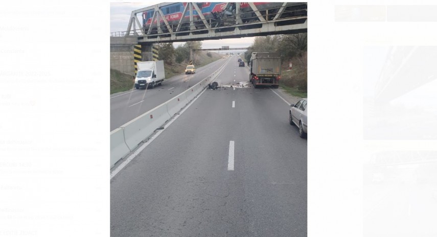 Accident feroviar in judetul Constanta! Un autoturism, lovit de tren intre localitatile Ovidiu si Mihail Kogalniceanu (GALERIE FOTO)   