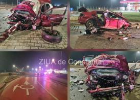 Accident mortal la ieșirea din Constanța spre Valu lui Traian Un șofer cu permisul suspendat a murit după ce s-a răsturnat cu mașina (FOTO+VIDEO)  