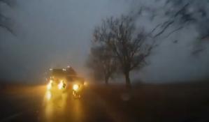 Depășire criminală pe un drum din județul Tulcea! O șoferiță a trecut la limită pe lângă un copac încercând să evite impactul cu o mașină (VIDEO) 