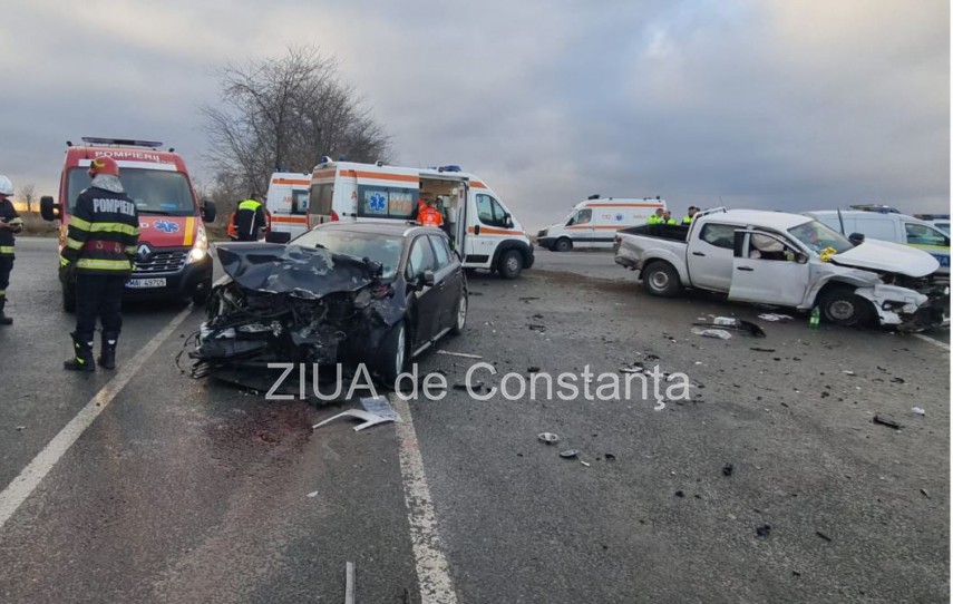 Știri Constanta azi: Accident rutier cu victime pe DN22 la intersectia cu Sibioara! (FOTO+VIDEO)  
