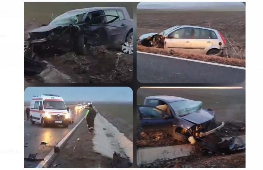 stiri constanta azi accident rutier cu trei masini la gura dobrogei foto video 845013