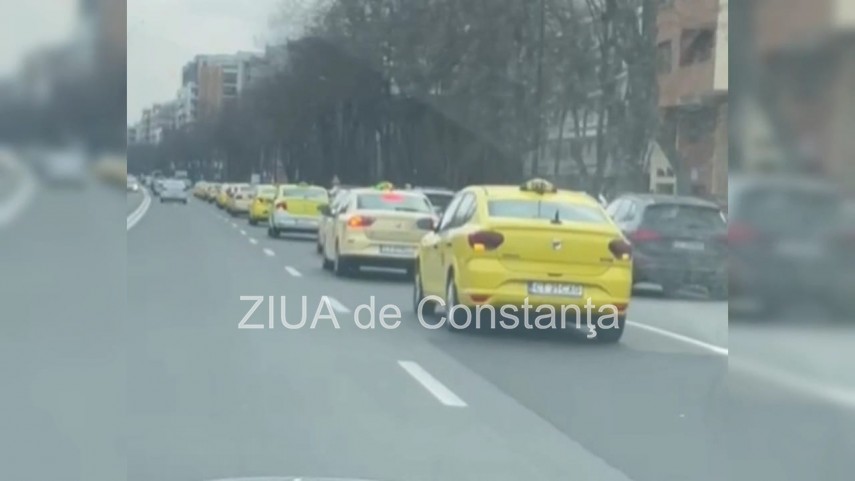 Protest spontan al taximetristilor in Constanta (FOTO+VIDEO)     