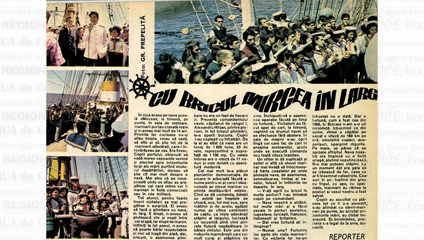 Cu nava-școală “Mircea” în larg – revista „Cutezătorii” 1970