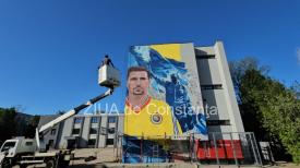 UPDATE. Constanța Pictură uriașă cu Gheorghe Hagi, pe un întreg perete al Școlii Gimnaziale nr. 38 „Dimitrie Cantemir“ (GALERIE FOTO + VIDEO)                