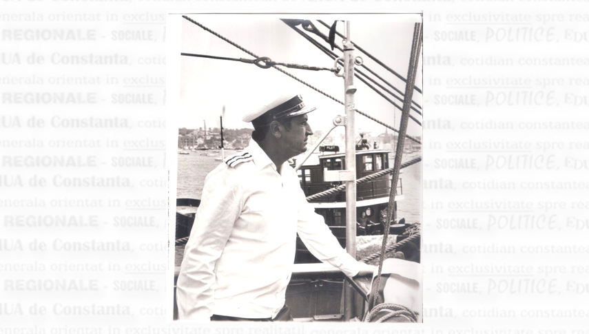 Căpitanul de rangul 3 Eugen Ispas, viitor contraamiral de flotilă în retragere, comandantul navei-școală „Mircea”
