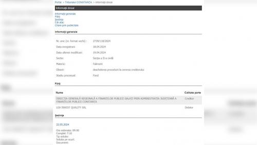 Finanţele Publice din Constanţa cer insolvența LGV Invest Quality SRL, din Limanu! Firma a deținut, prin concesiune, un teren în Portul Turistic Mangalia   