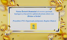 Bogdan Huțucă, președintele PNL Organizația Județeană, mesaj de Paște