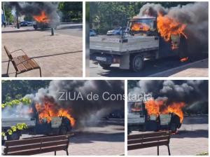 Alertă lângă o stație GPL O camionetă, cuprinsă de flăcări, pe Șoseaua Mangaliei! (FOTO+VIDEO)       