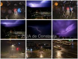 Tunete și fulgere seara trecută la Constanța! Ploaia căzută a răcorit atmosfera la malul Mării Negre (GALERIE FOTO+VIDEO)