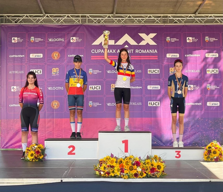 csm constanta ciclism mihnea harasim si brigitte belu pe podium la cupa max ausnit de la lugoj galerie