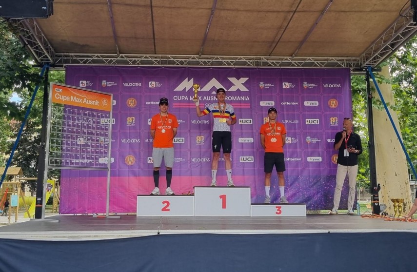 csm constanta ciclism mihnea harasim si brigitte belu pe podium la cupa max ausnit de la lugoj galerie