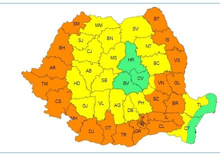 Cod galben de caniculă în țară! Printre zonele vizate se află și Dobrogea