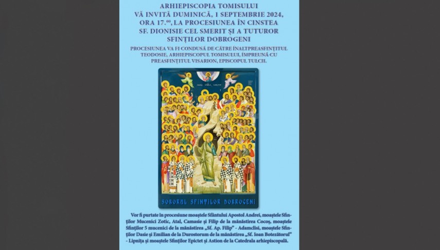 Procesiune la Constanta a Sfintilor Dobrogeni, in prima zi a anului bisericesc! Traseul pe care se va merge