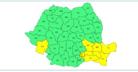 Avertizare de cod galben de intensificări ale vântului în Dobrogea