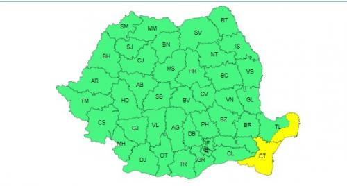 Cod galben de intensificări ale vântului în Dobrogea. Detalii de la ANM