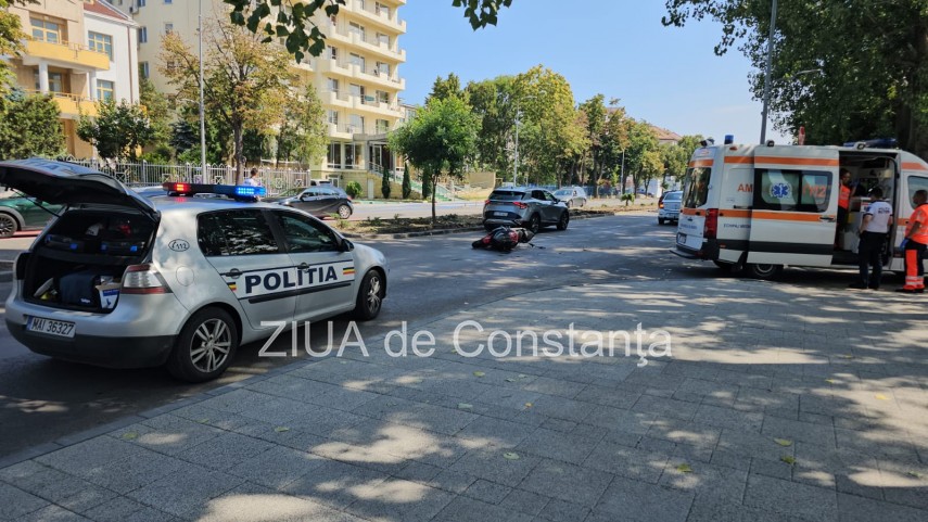 Știri Constanta azi: Accident intre un autoturism si o motocicleta, in Constanta!   