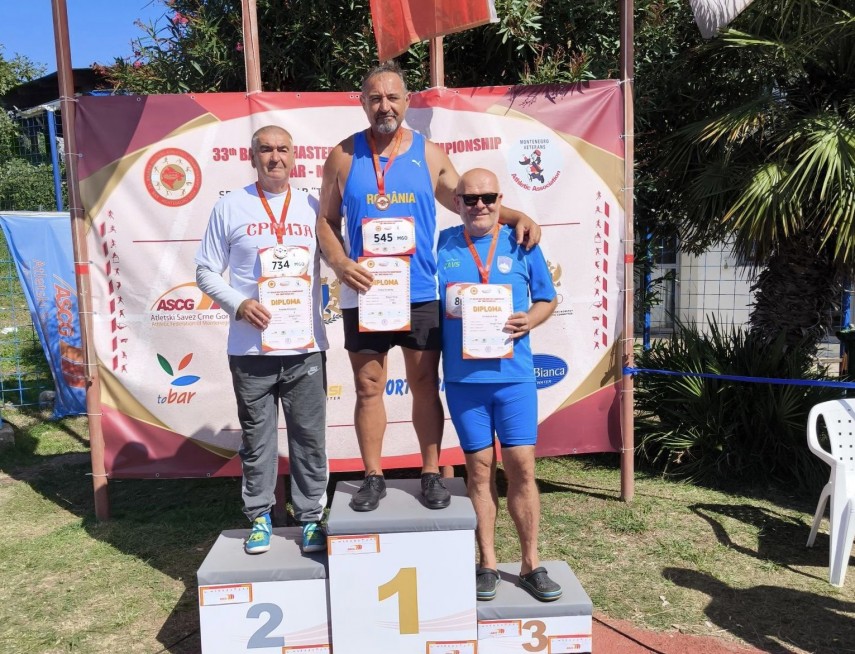 Atletism masters: Vicentiu Culea, de la Axiopolis Cernavoda, trei medalii la Balcaniada, doua dintre ele de aur. Cine a mai urcat pe podium (GALERIE FOTO + VIDEO) 