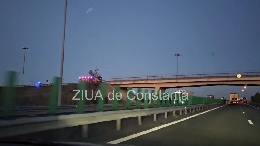 incendiu auto la iesirea de pe autostrada soarelui zona drajna foto video 873938