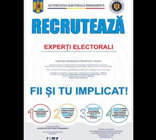 Autoritatea Electorală Permanentă recrutează experți electorali 