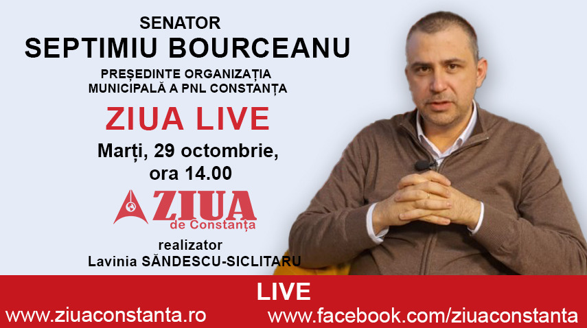  ZIUA LIVE:  Interviu cu senatorul  Septimiu Bourceanu, presedintele organizatiei municipale PNL Constanta ! 