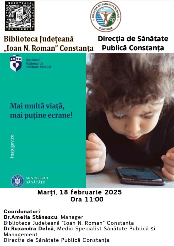 Mai multa viata, mai putine ecrane! – dezbatere la Biblioteca Judeteana Constanta