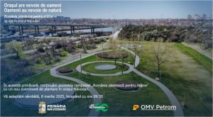 Orașul Năvodari se transformă într-un paradis ecologic. Acțiune de plantare din Parcul Pod Ecluză, pe data de 8 martie