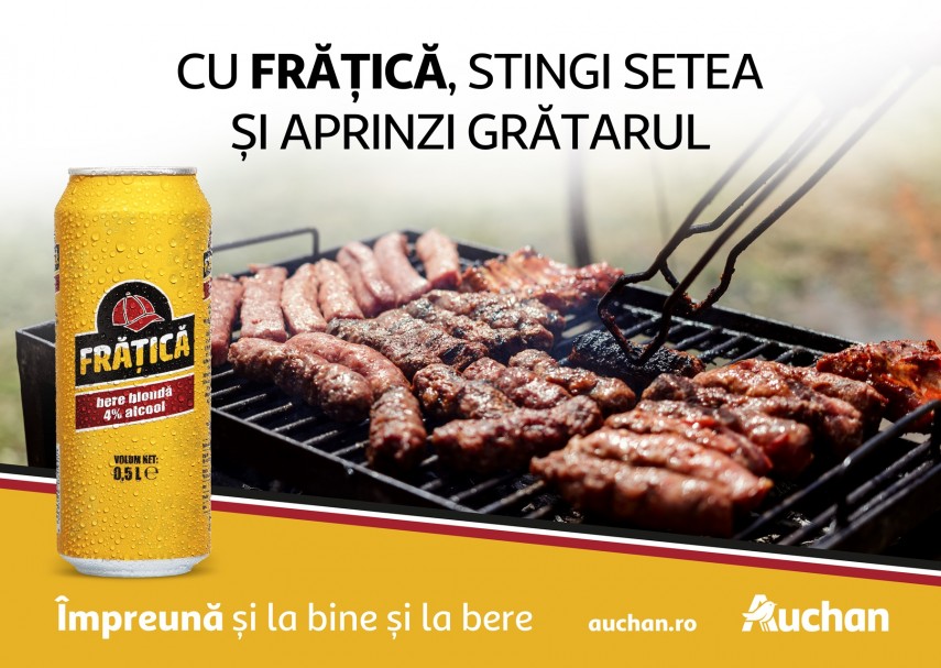 Incepe sezonul de gratare! Fratica, berea care nu trebuie sa lipseasca de pe masa - acum, disponibila exclusiv la Auchan