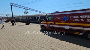 Mai multe persoane au ajuns la spital după accidentul feroviar din Gara Constanța (VIDEO)
