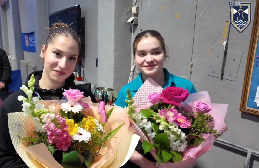 Bianca Mei-Roșu și Elena Zaharia. Sursa foto: captură Facebook (CSM Constanța)