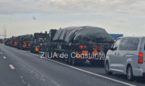 Convoi militar pe Autostrada A2 București-Constanța (VIDEO)