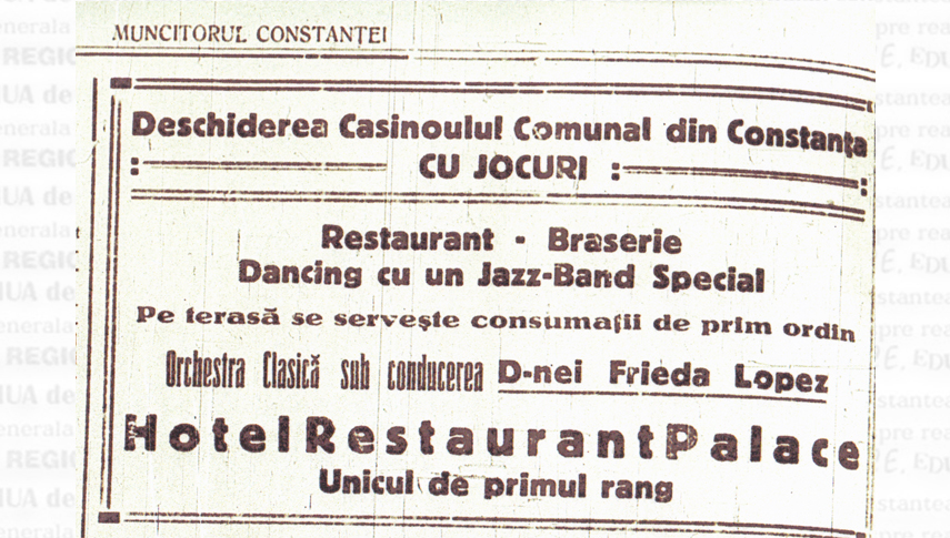 1916. Reclamă Cazino