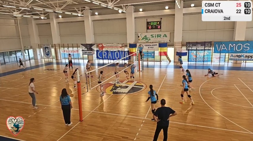 Imagine din meciul CSM Constanța - CSV Craiova. Sursa foto: captură Facebook (Volei Constanța)