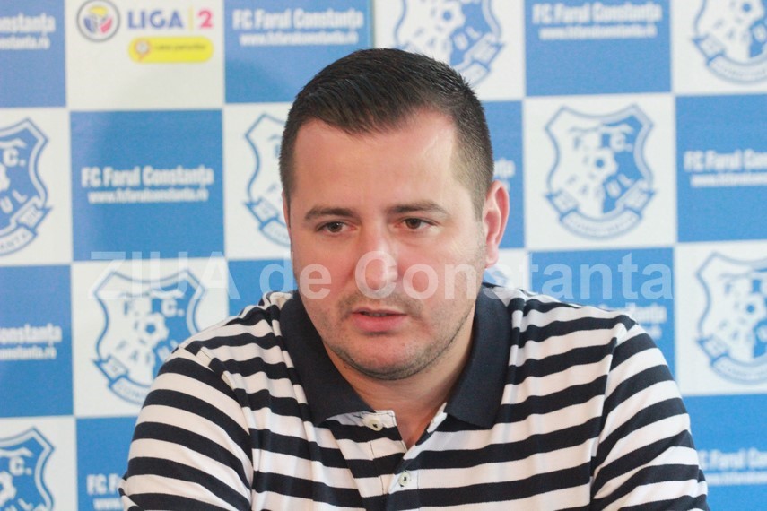 Ianis Zicu, în iulie 2019, la prezentarea ca antrenor la Farul Constanța (Liga a 2-a). Sursa foto: ZIUA de Constanța
