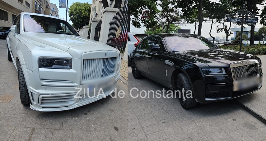 Mașina lui Mirel Rădoi și cea a lui Gigi Becali. Sursa foto: ZIUA de Constanța
