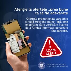 Tentativă de fraudă online cu identitatea Notino. Detalii de la Directoratul Național de Securitate Cibernetică