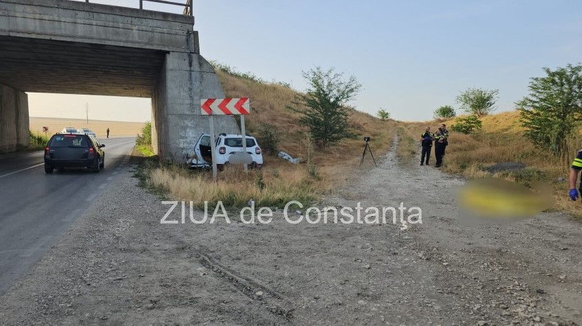 Accident rutier la iesire din Medgidia catre Valea Dacilor, sub podul de ferata 