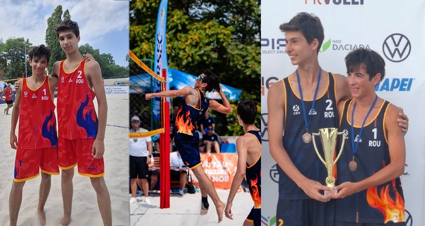 Iustin Egor (nr. 2 pe tricou) și Tudor Stere (nr. 1). Sursa foto: Facebook (Wa Lee)