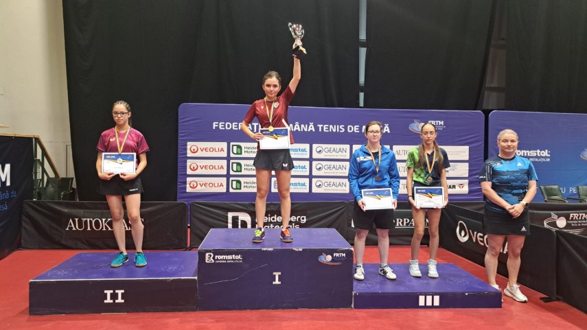 Crina Buhaciuc, a treia la Top 16 U-15. Sursa foto: Facebook (Federația Română de Tenis de Masă)