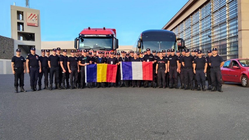 Pompieri români în Franța, pentru misiuni anti-incendiu, Sursa foto: ISU Constanța