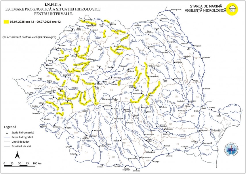Sursa foto: Institutul Național de Hidrologie și Gospodărire a Apelor
