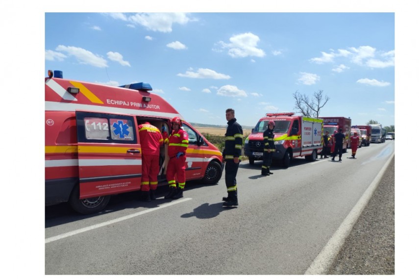 Accident rutier Constanta: Masina rasturnata pe Autostrada Soarelui, sensul spre Bucuresti  