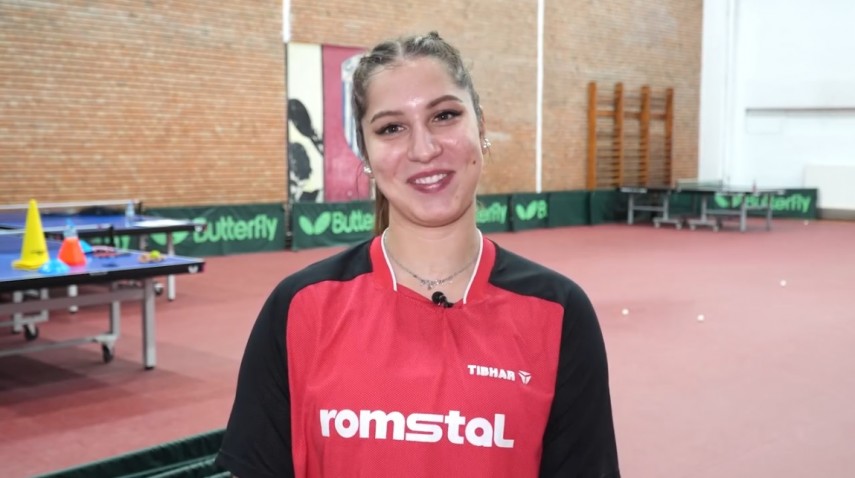 Bianca Mei-Roșu. Sursa foto: captură Facebook (Federația Română de Tenis de Masă)