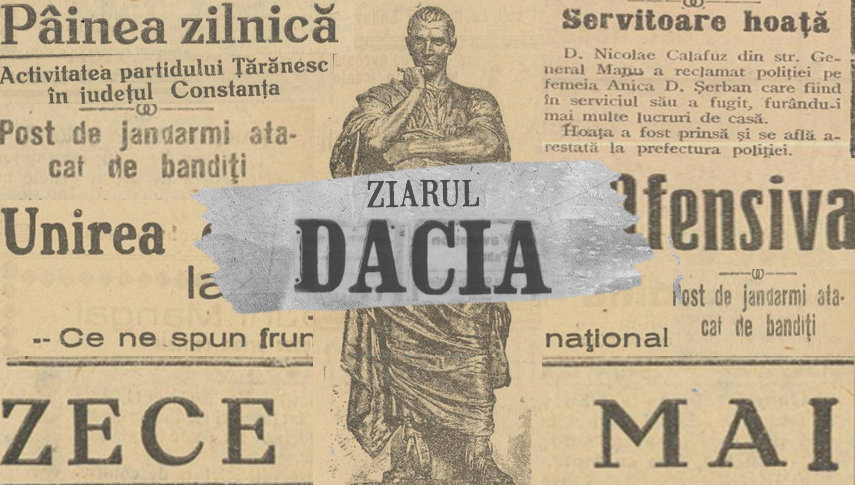 Capturi din ziarul „Dacia”. Foto: Arcanum